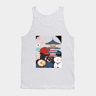 Japanese Culture and Tradition Symbols Tank Top